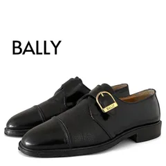 BALLY バリー BRENO モンクストラップシューズ ローファー ビジネス フォーマル ドレス ストレートチップ レザー 革靴 6E ゴールド金具 黒 ブラック ★M128