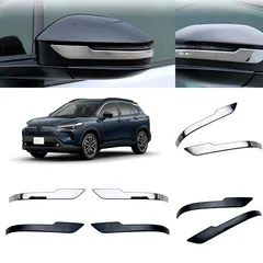 送料無料 トヨタ カローラクロス / Toyota Corolla Cross 25年式対応 ドアミラーガーニッシュ 2枚 ABS製 メッキ調?カーボン調選択可 ドアミラー下部保護 キズ防止 外装ドレスアップ 両面テープ簡単取付 専用設計