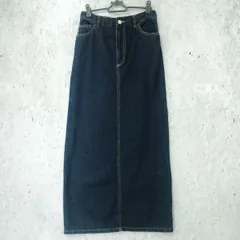 BONLECILL ボンルシール バックスリット デニム ロング タイト スカート ネイビー Fサイズ □□