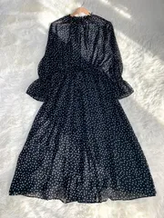 Ray BEAMS ドットシフォン2WAYワンピース　長袖　ロングワンピース　サイズ F