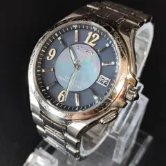 724-5　CITIZEN シチズン　EXCEED　エクシード　H410　ブルー シェル　ソーラー　solar　充電式　エコドライブ　ecodrive　メンズ　men's　男性　ウォッチ　watch　腕時計　H410-T007121