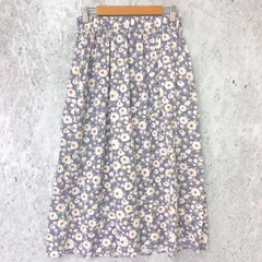 MERLOT メルロー レトロ フラワー スカート パープル Fサイズ □〇のサムネイル