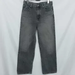 UNIQLO ユニクロ ワイドストレートジーンズ グレイ 25インチ ○◇