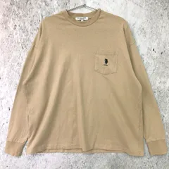 U.S. POLO ASSN. ユーエスポロアッスン 胸刺繍 ポケット ロングスリーブ Tシャツ ベージュ Mサイズ 〇□