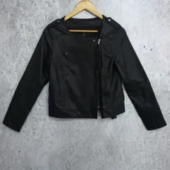 w closet ダブルクローゼット エコレザー ライダース ジャケット ブラック Fサイズ □□