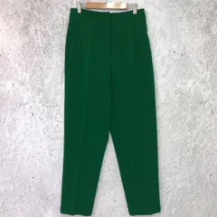 ZARA ザラ ハイウエスト センタープレス スラックス グリーン Mサイズ □□