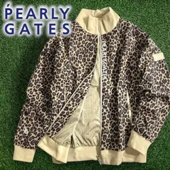PEARLY GATES パーリーゲイツ ゴルフ 吸光熱変換Thermotron レオパード柄 ヒョウ柄 ストレッチ ダブルジップ 長袖 ジャケット ブルゾン ゴルフウェア レディース 055-2220010 定価4.9万 ブラウン ▲054▼51001w13