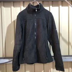 1123 Columbia リバーシブルフリースジャケット ブラック M コロンビア フルジップ ワンポイント 刺繍ロゴ アウトドア 古着卸 アメリカ仕入
