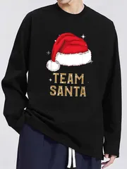 送料無料 前面プリント　100%コットン　面白い　メリークリスマス-9  長袖Tシャツ メンズ レディース　かわいい　ユーモア　パロディ 柔らかい肌触り オシャレ 快適 丸襟 軽い 服 通勤 部屋着 春秋