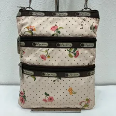 7217　LeSportsac レスポートサック　ショルダーバッグ　小さめ　ミニ　花柄　フラワー　ドット　水玉　ブラウン　ベージュ　レディース　シンプル　カジュアル　軽量
