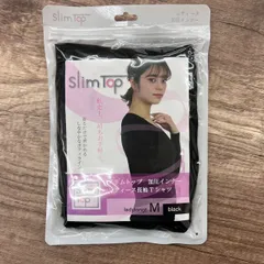 SLIM TOP スリムトップ 加圧インナー レディース長袖Tシャツ インナーウェア ブラック M