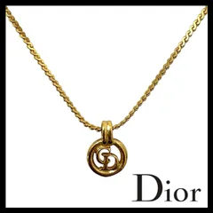 【Dior】CDロゴ ネックレス ゴールド/金カラー サークル ラウンド ヴィンテージ ペンダント Christian Dior/クリスチャンディオール (SER-6008)