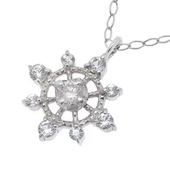 4℃ ヨンドシー 雪の結晶 モチーフ ダイヤ ネックレス K18WG 750 ホワイトゴールド ダイヤモンド 40cm アジャスター付 首飾り アクセサリー レディース 送料無料 241100095251 ★