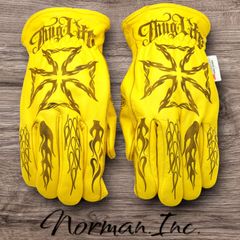 牛革 冬用 保温綿 裏起毛 レザーグローブ スカル アメリカン バイク