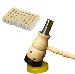 木製棒灸道具 カバー 30:1切りもぐさ プレミアム（セット品）お灸 もぐさ 棒灸フード