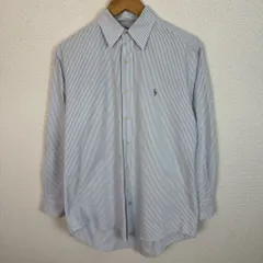 Ralph Lauren ラルフローレン 長袖 ボタンダウンシャツ ストライプ ブルー メンズ 古着 クラシック シティーボーイ