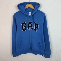 GAP ギャップ スウェット ジップパーカー デカロゴ ブルー Sサイズ メンズ 古着 アメカジ ストリート