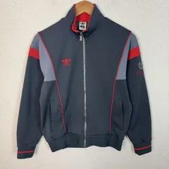 90s old adidas オールドアディダス トラックジャケット ジャージ 刺繍ロゴ チャコール Mサイズ メンズ 古着 スポーツMIX ストリート