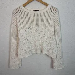 ZARA ザラ ニット セーター かぎ針編み ホワイト Mサイズ レディース 古着 Y2K レトロ