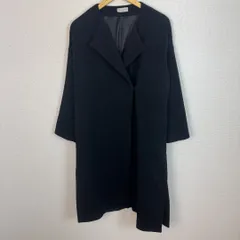 DEUXIEME CLASSE ドゥーズィエムクラス ノーカラーコート 無地 ブラック レディース 古着 モード シンプル