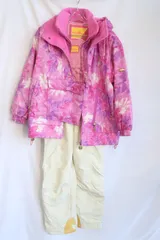 【ト長】miss phenix スキーウェア 女の子 155cm キッズウェア 星マーク ピンク系カラー IR0S22