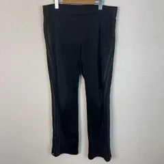 adidas アディダス トラックパンツ ジャージ サイドライン 刺繍ロゴ ブラック M-Lサイズ メンズ 古着 スポーツMIX ストリート