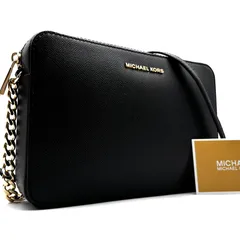 未使用級 MICHAELKORS マイケルコース ショルダーバッグ レディース チェーンショルダー カメラバッグ レザー 本革 ロゴ金具 クロスボディ 斜め掛け ブラック