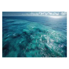 【A4サイズ（約21x30cm）】【lh-poster-3465】【フレーム付き】ブルーオーシャン 波 海 水平線 海系 サーフ ポスター 波 ビーチ 海岸 オーシャン ブルー 景色 サーフィン インテリア アート