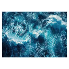 【B3サイズ（約36x51cm）】【lh-poster-3477】【フレーム付き】ブルーオーシャン 波 海 水平線 海系 サーフ ポスター 波 ビーチ 海岸 オーシャン ブルー 景色 サーフィン インテリア アート