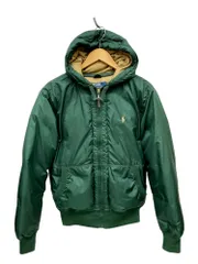 POLORALPH LAUREN (ポロラルフローレン) パーカー ダウンジャケット フルジップ ワンポイント刺しゅう M グリーン メンズ/028