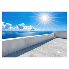 【B4サイズ（約25x36cm）】【lh-poster-3487】【フレーム付き】ブルーオーシャン 波 海 水平線 海系 サーフ ポスター 波 ビーチ 海岸 オーシャン ブルー 景色 サーフィン インテリア アート