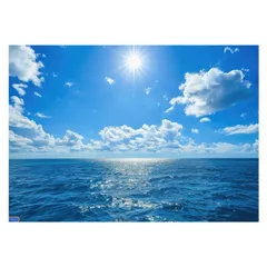 【A4サイズ（約21x30cm）】【lh-poster-3495】【フレーム付き】ブルーオーシャン 波 海 水平線 海系 サーフ ポスター 波 ビーチ 海岸 オーシャン ブルー 景色 サーフィン インテリア アート