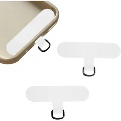 ストラップホルダー 白 2枚 金具 スマホショルダー 透明 携帯ストラップ