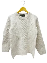 CORNEL フィッシャーマンセーター アランハンドニット ウール 80S 90S 古着 ビンテージ サイズ表記消え 生成り ホワイト/028