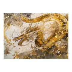 【A0サイズ（約84x119cm）】【lh-poster-3544】【フレーム付き】開運 金色 竜 龍 辰 龍神様 ポスター 金運 ご利益 厄払い 守護 風水 お守りインテリア