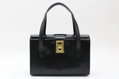 ★SS7873 CELINE セリーヌ サークルロゴ金具 レザー バニティ ハンド バッグ 良品