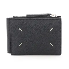 メゾン マルジェラ Maison Margiela 二つ折り財布 ブラック レザー マネークリップウォレット メンズ Used A