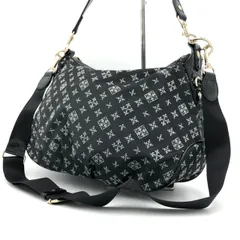 【美品】ラシット 2way ショルダーバッグ モノグラム柄 黒 ブラック ナイロン