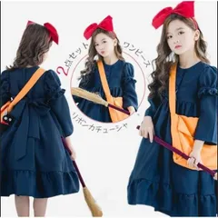 ハロウィン衣装 子供 魔女 キキ 風悪魔コスプレ コスチューム衣装子供ドレス ワンピース 演出服ハロウィーン パーティー114477