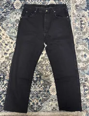 90s 00s ラングラー テーパードジーンズ ブラックデニム　w38