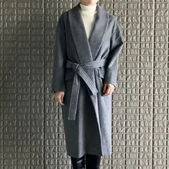 emmi atelier アンゴラブレンドのロングガウンコート ベルテッド グレー ベルト付き 1サイズ