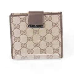『USED』GUCCI【グッチ】 74209・3661 二つ折り財布 GGキャンバス/レザー ブラウン レディース ハイブランド ロゴ