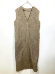 Alma Design アルマデザイン フェイクリングウールVネックボア ワンピース sizeM/茶 ◇■レディース