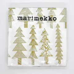 マリメッコ marimekko ペーパーナプキン 33×33cm クーシコッサ ホワイト/ゴールドのサムネイル
