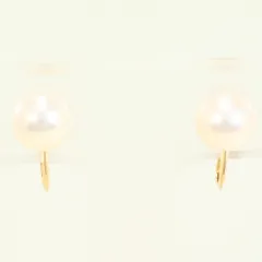 K18YG イヤリング clip-on earrings パール（真珠） 総重量約2.0g