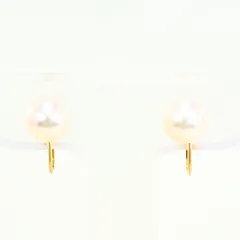 K18YG イヤリング clip-on earrings パール（真珠） 総重量約1.8g