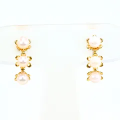 K18YG イヤリング clip-on earrings パール（真珠） 総重量約1.6g
