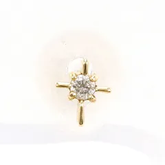 K10YG ピアス ダイヤモンド 総重量約0.1g