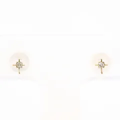 K10YG ピアス ダイヤモンド 総重量約0.2g