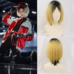 【送料無料】ハイキュー!! 孤爪研磨 コスプレ ウィッグ 金 グラデ 音駒 司令塔